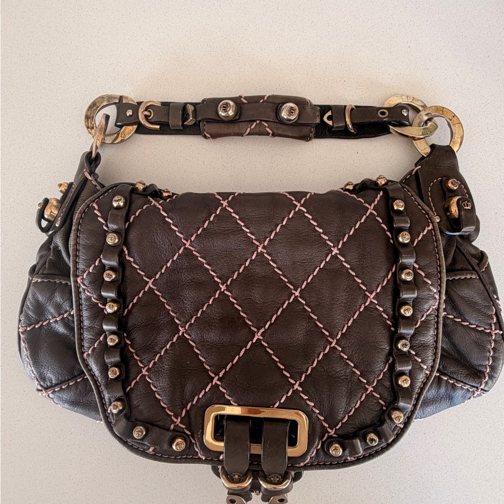 Juicy Couture Brown and Pink Quilted Shoulder Bag